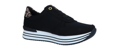 Remonte Damen Halbschuh/Sneaker schwarz/nero/natur (Schwarz) D1316-03