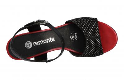 Remonte Damen Sandale schwarz/silber/schwa (Schwarz) D2152-02