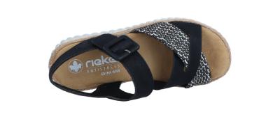 Rieker Damen Sandale 692 schwarz/schwarz-sand (Schwarz) 69269-00