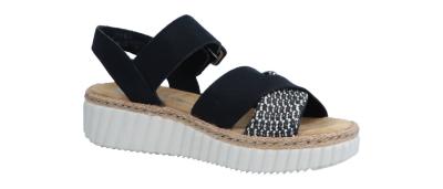 Rieker Damen Sandale 692 schwarz/schwarz-sand (Schwarz) 69269-00