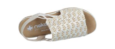 Rieker Damen Sandale 627 beige-silber/cliff (Beige) 62741-60