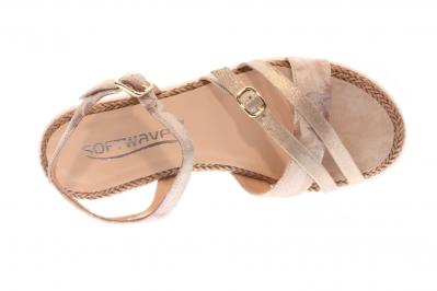 Softwaves Damen Sandale creme/platino (Beige) 7.64.07