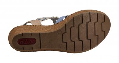 Rieker Damen Sandale perle/sky/altrosa (Mehrfarbig) V1975-60