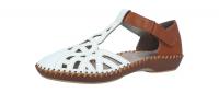 Rieker Damen Slipper offwhite/cayenne (Weiß) M1678-80
