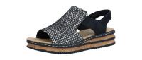 Rieker Damen Sandale schwarz-sand/schwarz (Schwarz) 62971-00