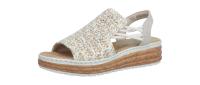 Rieker Damen Sandale 627 beige-silber/cliff (Beige) 62741-60