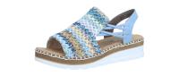 Rieker Damen Sandale V12 blau-multi/aqua (Mehrfarbig) V1241-91